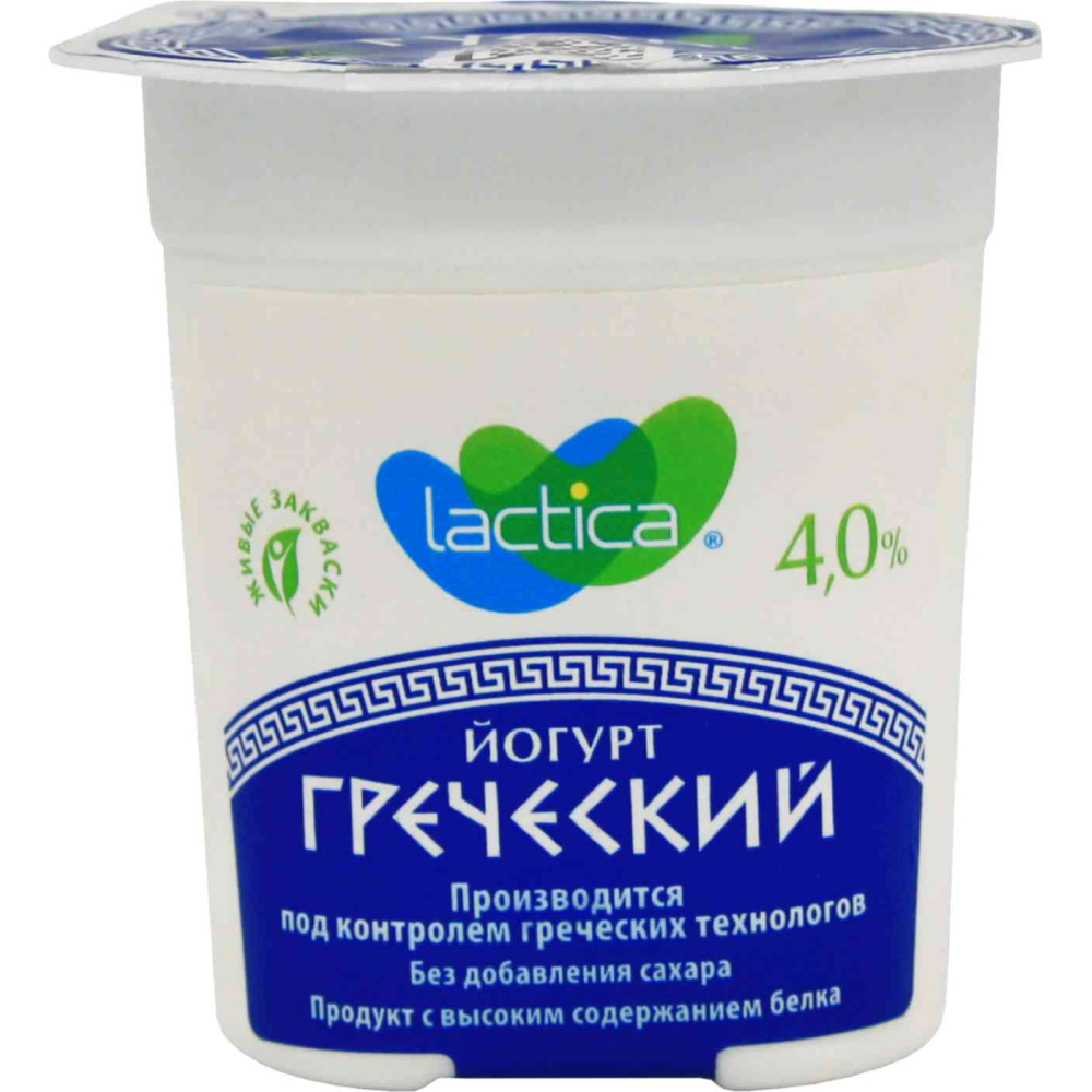 Йогурт греческий Lactica без сахара 4%, 120г