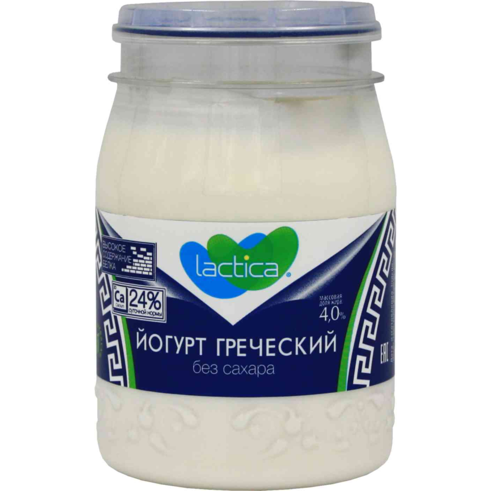 Йогурт греческий Lactica без сахара 4%, 190г