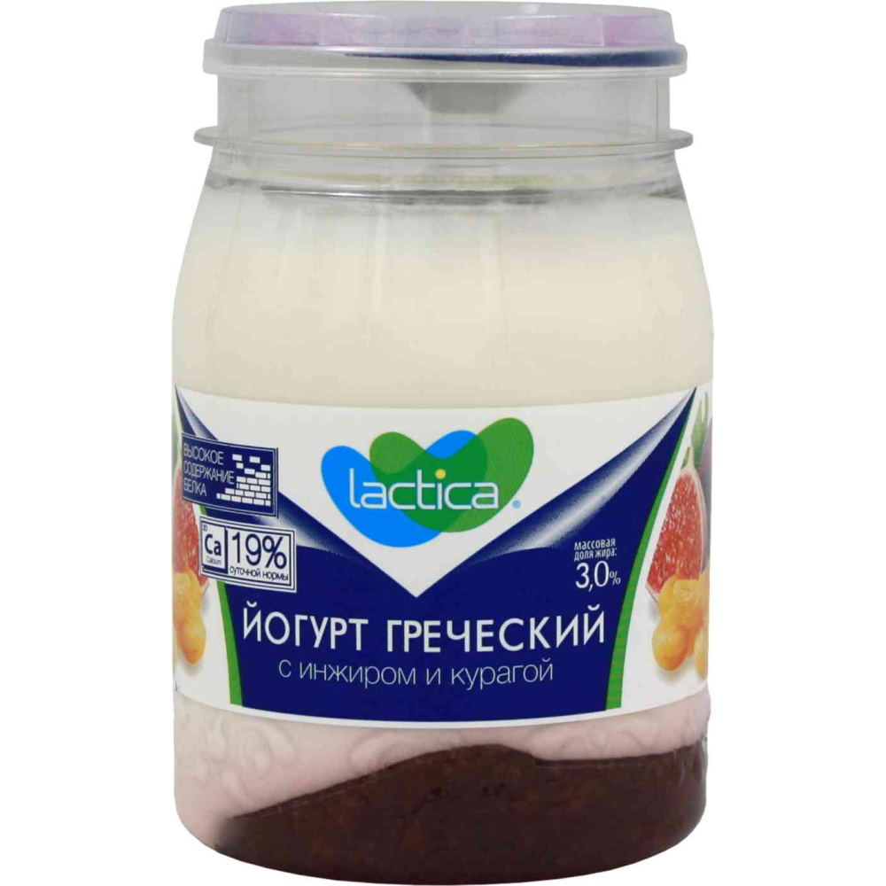 Йогурт греческий Lactica с инжиром и курагой 3%, 190г