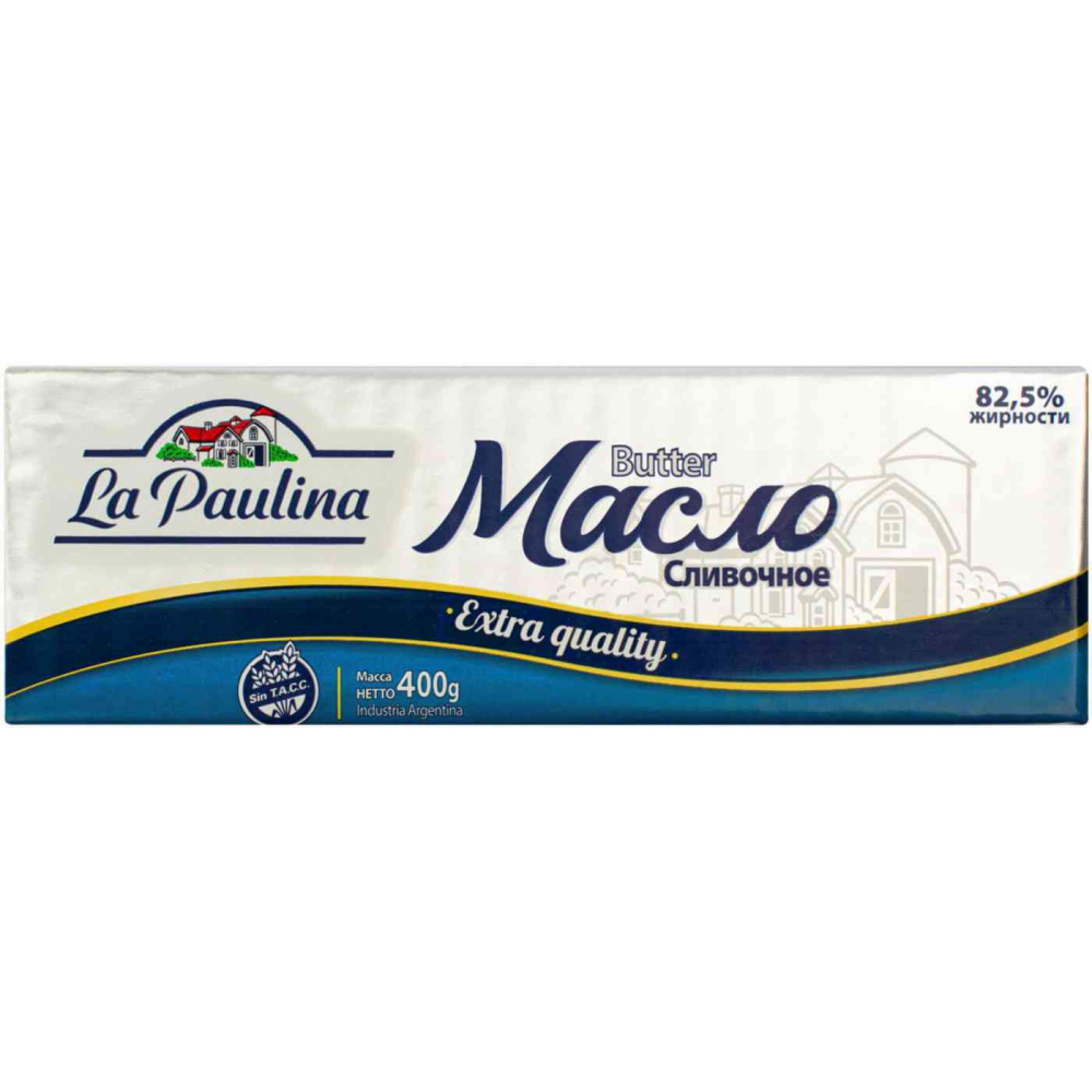 Масло сливочное La Paulina Extra quality 82,5%, 400г