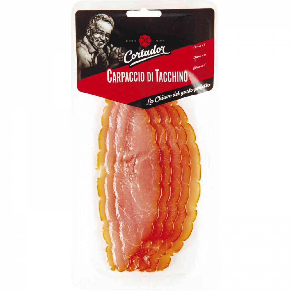 Мясо индейки сыро-копчёное Cortador Carpaccio, нарезка, 80г