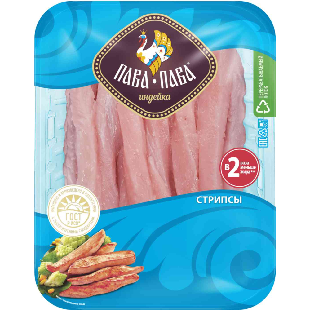 Стрипсы из филе грудки индейки охлажденные Пава Пава, 450г