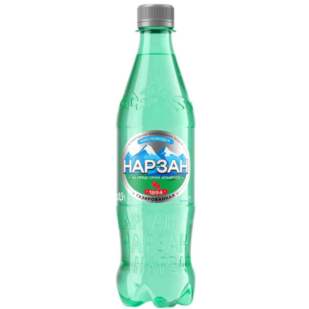 Вода минеральная Нарзан лечебно-столовая газированная, 0,5л