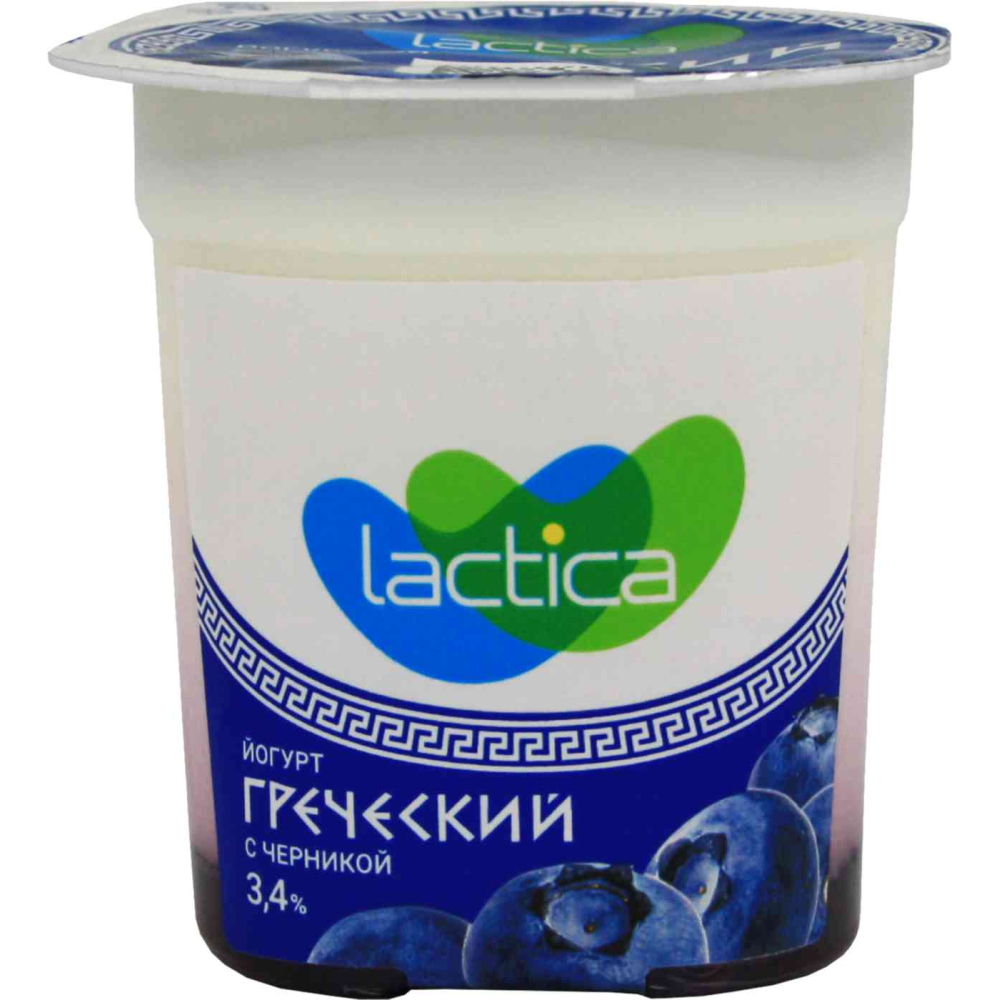 Йогурт греческий Lactica с черникой 3,4%, 120г