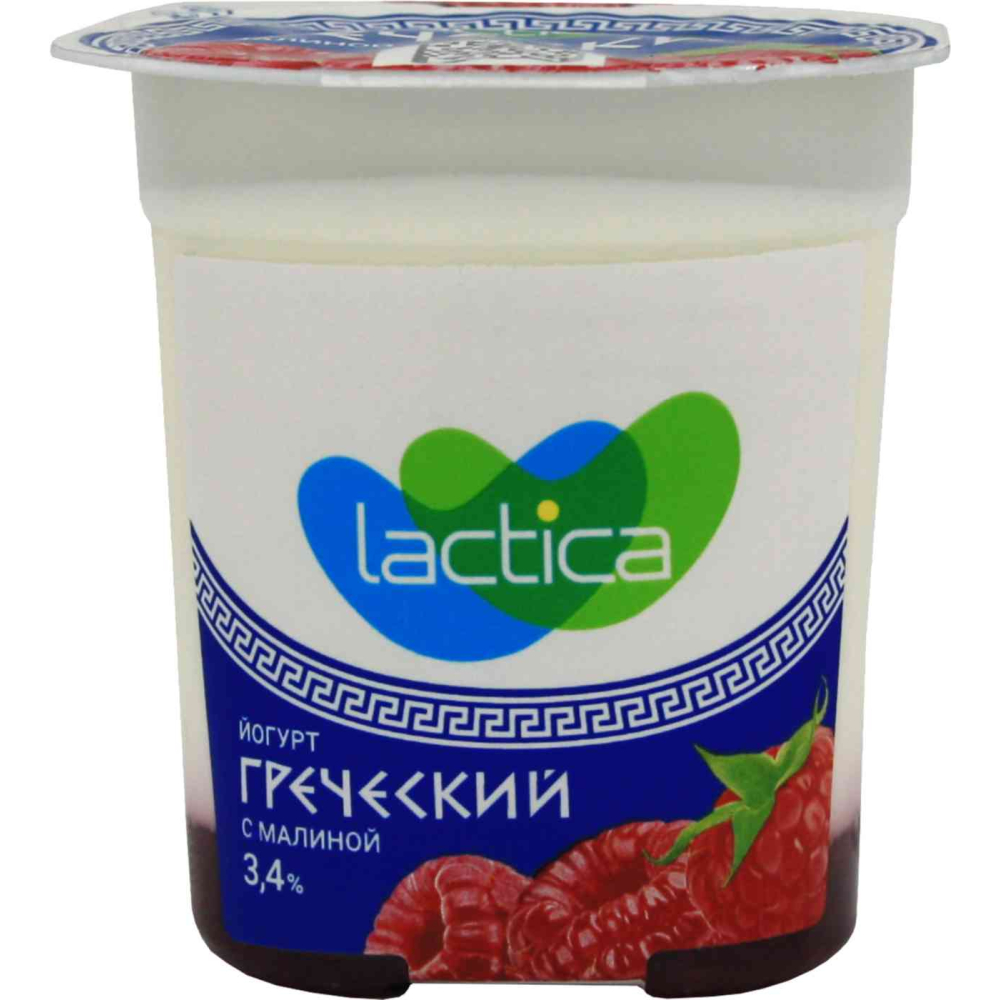 Йогурт греческий Lactica с малиной 3,4%, 120г