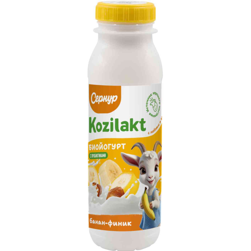 Биойогурт из козьего молока Сернур Kozilakt банан-финик 3,0-4,5%, 250г