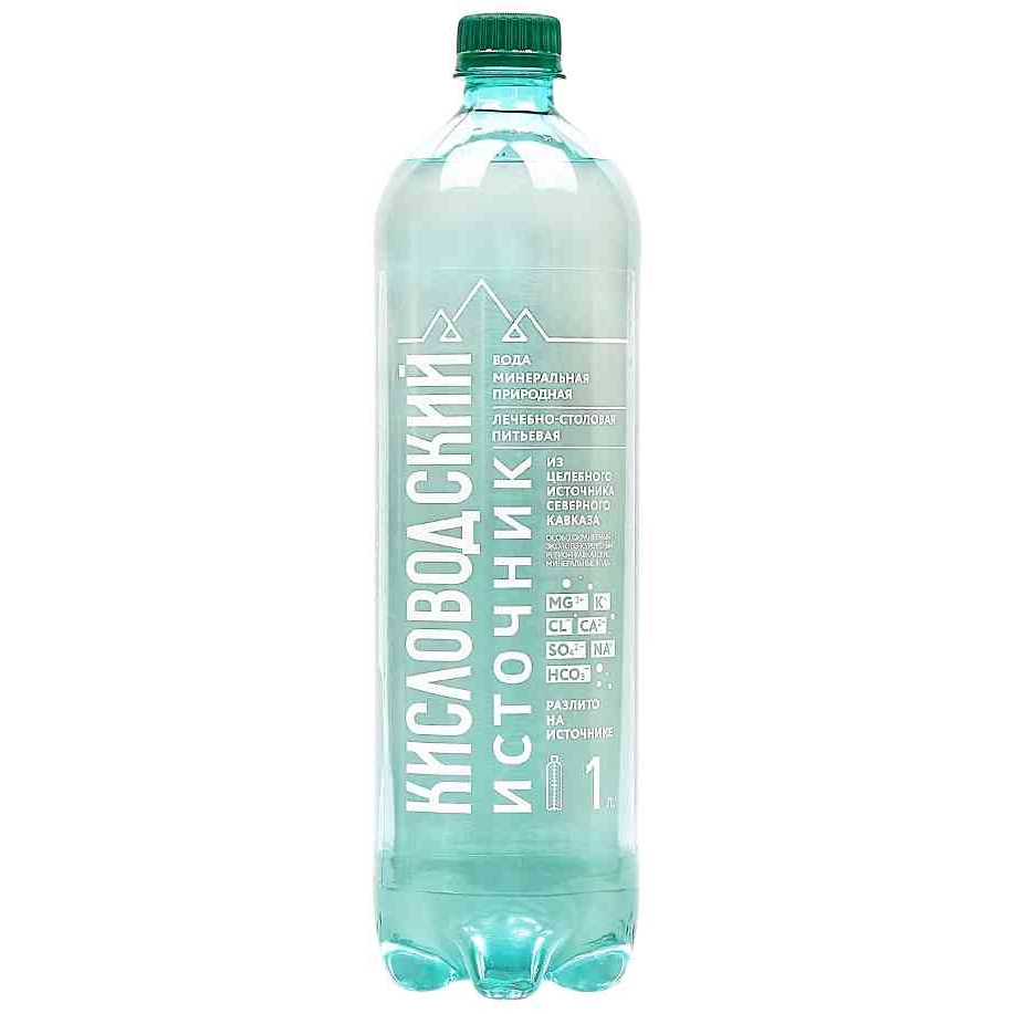 Вода минеральная Кисловодский Источник лечебно-столовая газированная, 1л