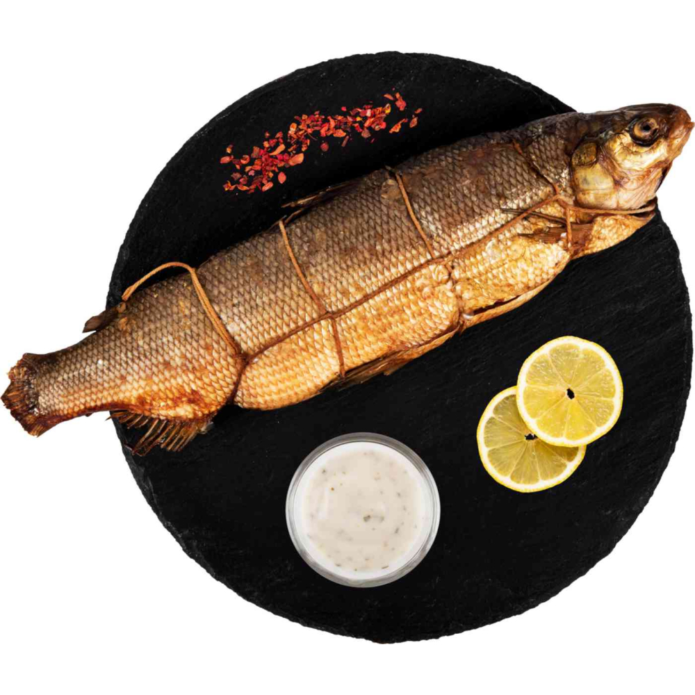 Чир горячего копчения потрошеный с головой, 1кг