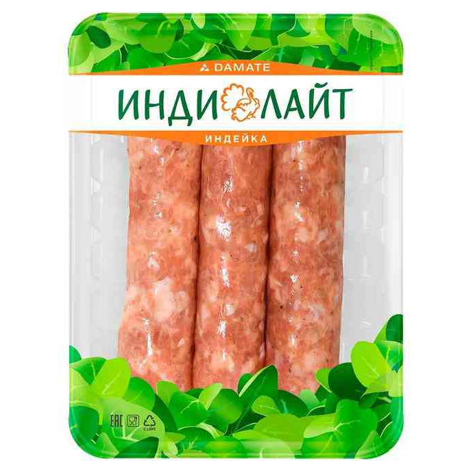 Купаты из индейки и говядины охлажденные Индилайт Два мяса рубленные, 350г